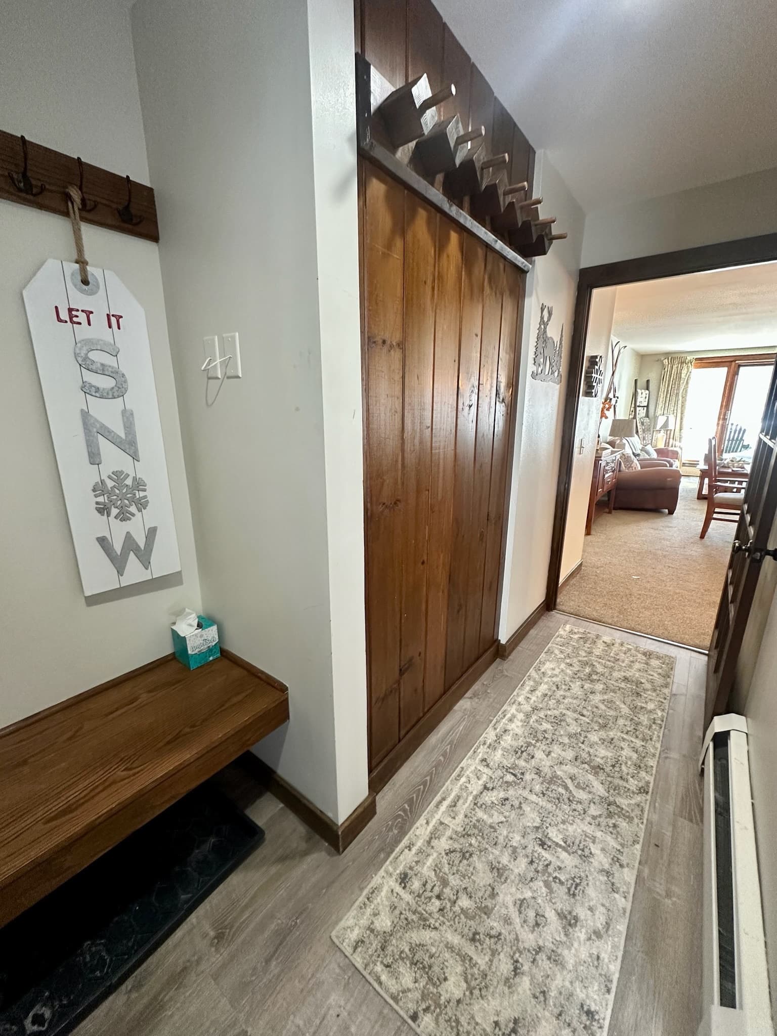 Hallway with barn door