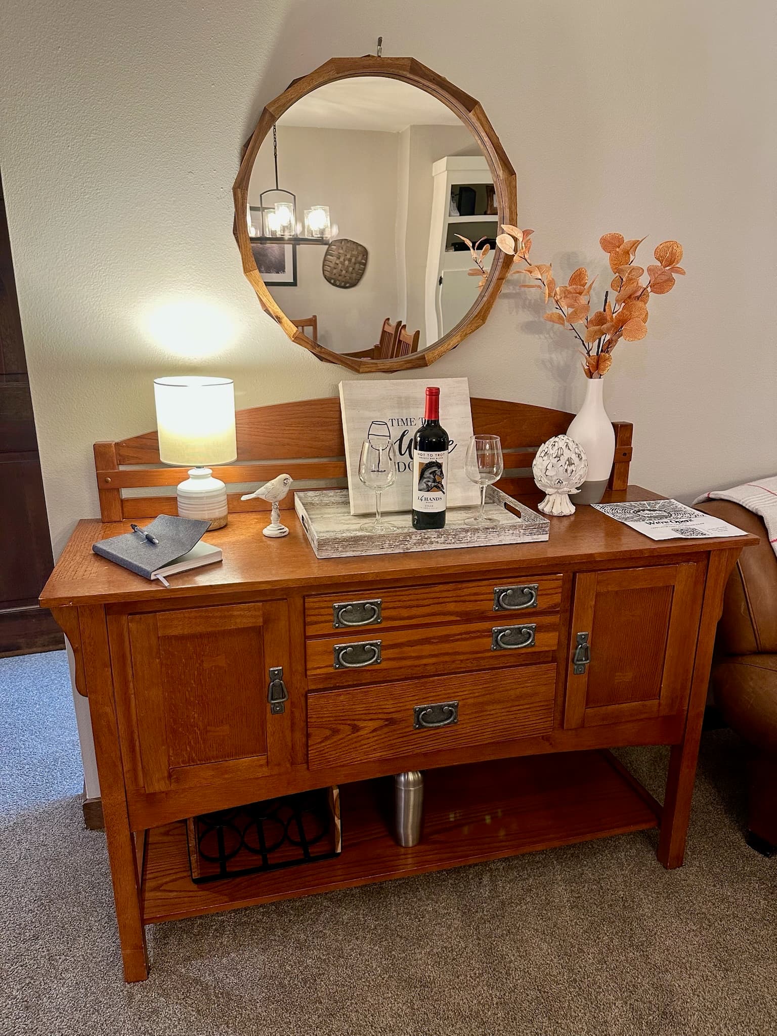 Sideboard and mirror